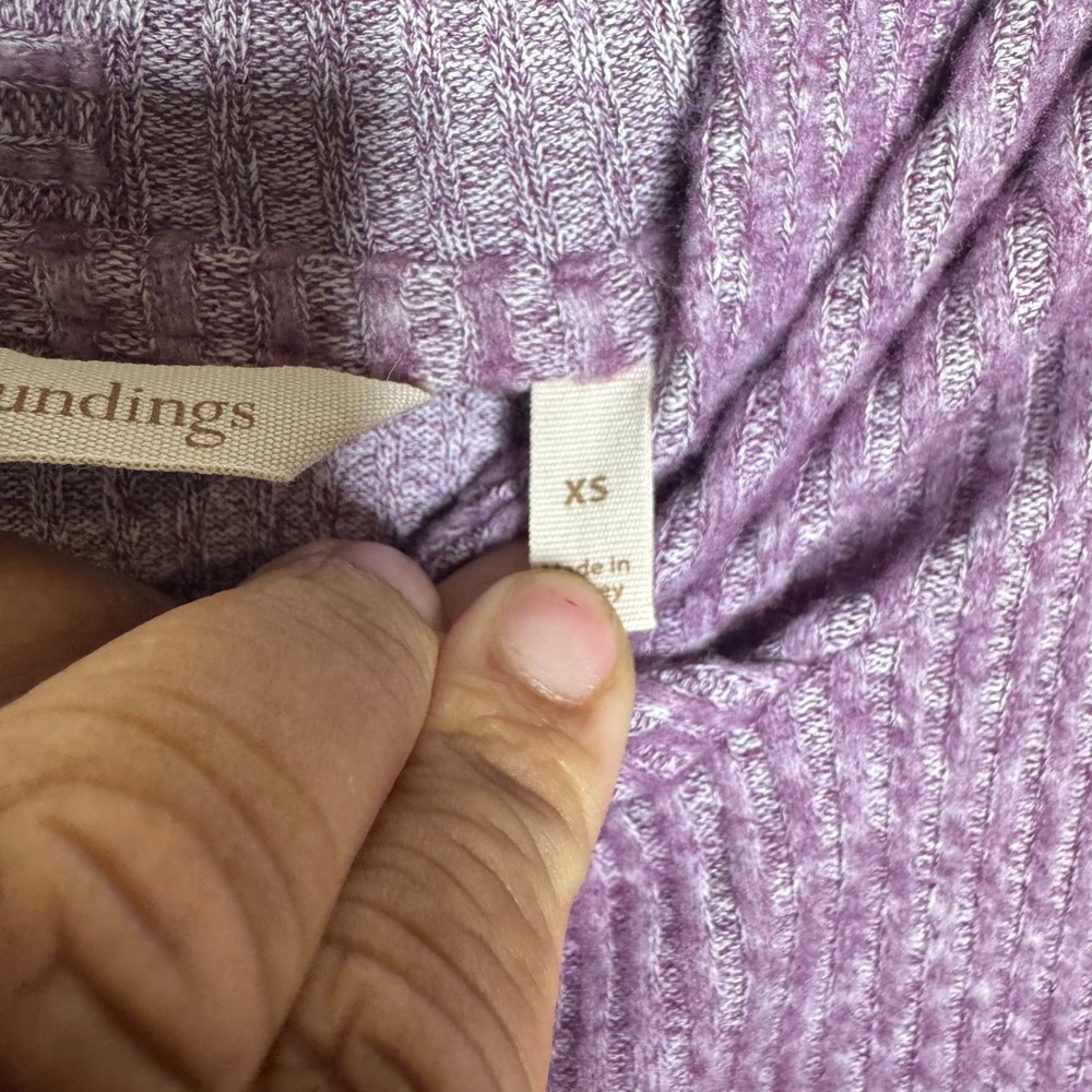 Soft Surroundings Purple‎ Ribbed Cowl Neck Tunic Sweater Hooded XS - Picture 4 of 8